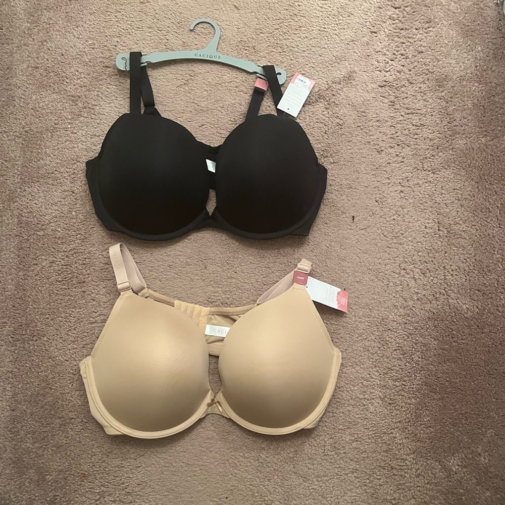 2 lightly lined boost plunge bras from Lane Bryant size 42DD